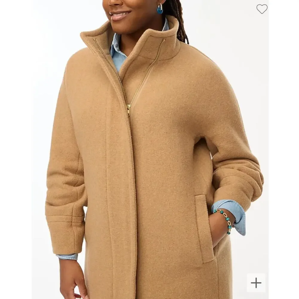 NWT J. CREW COAT CITY WOOL CAMEL TAN PREPPY MINIMALIST QUIET LUXURY OLD MONEY